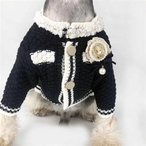 chanel dog sweater|coco chanel dog outfits.